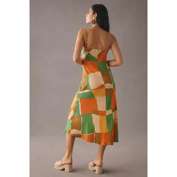 Faithfull The Brand NWT Tempio Midi Dress Costa Smeralda Print Size US 8 - Picture 4 of 10